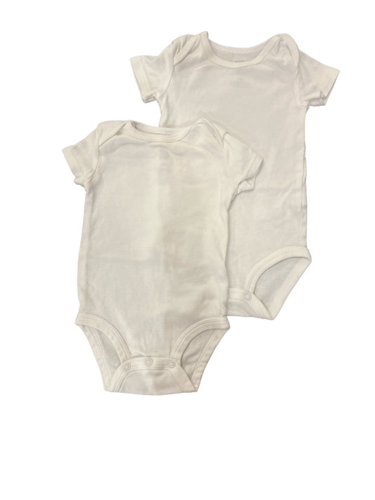 Set of Two White Onesies