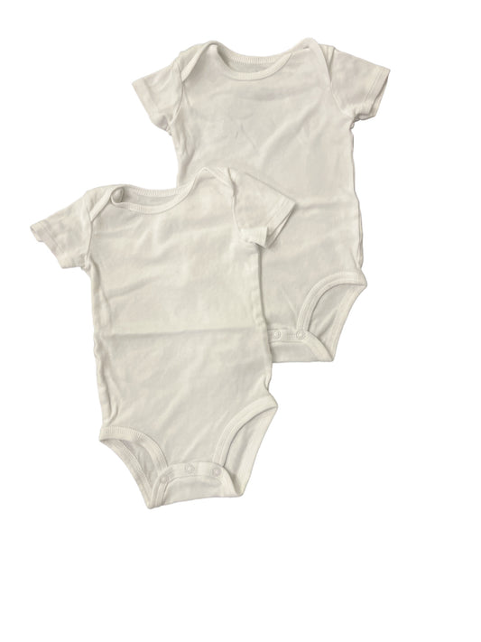 Set of Two White Onesies