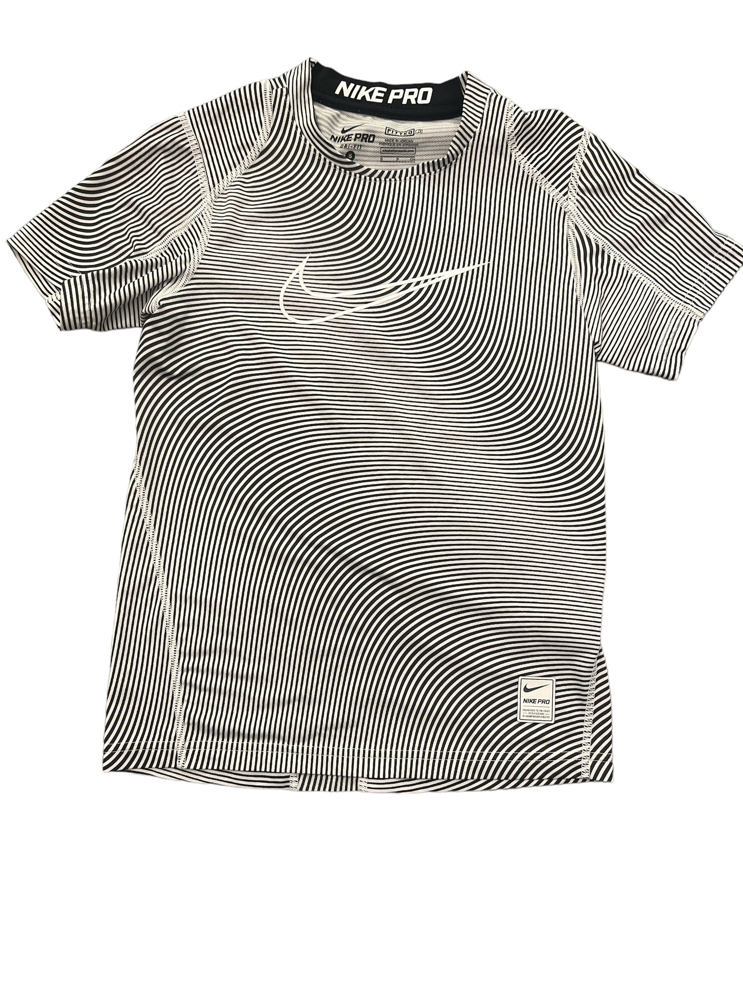 Boys White Striped Nike Shirt