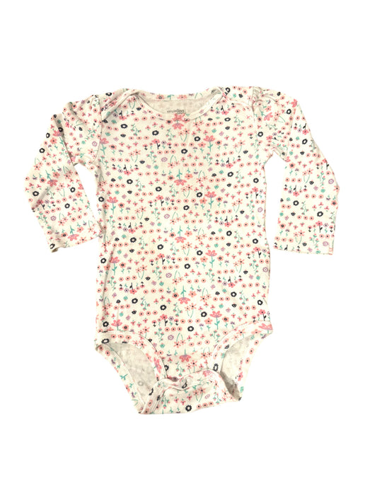 Flowered Long Sleeve Onesie