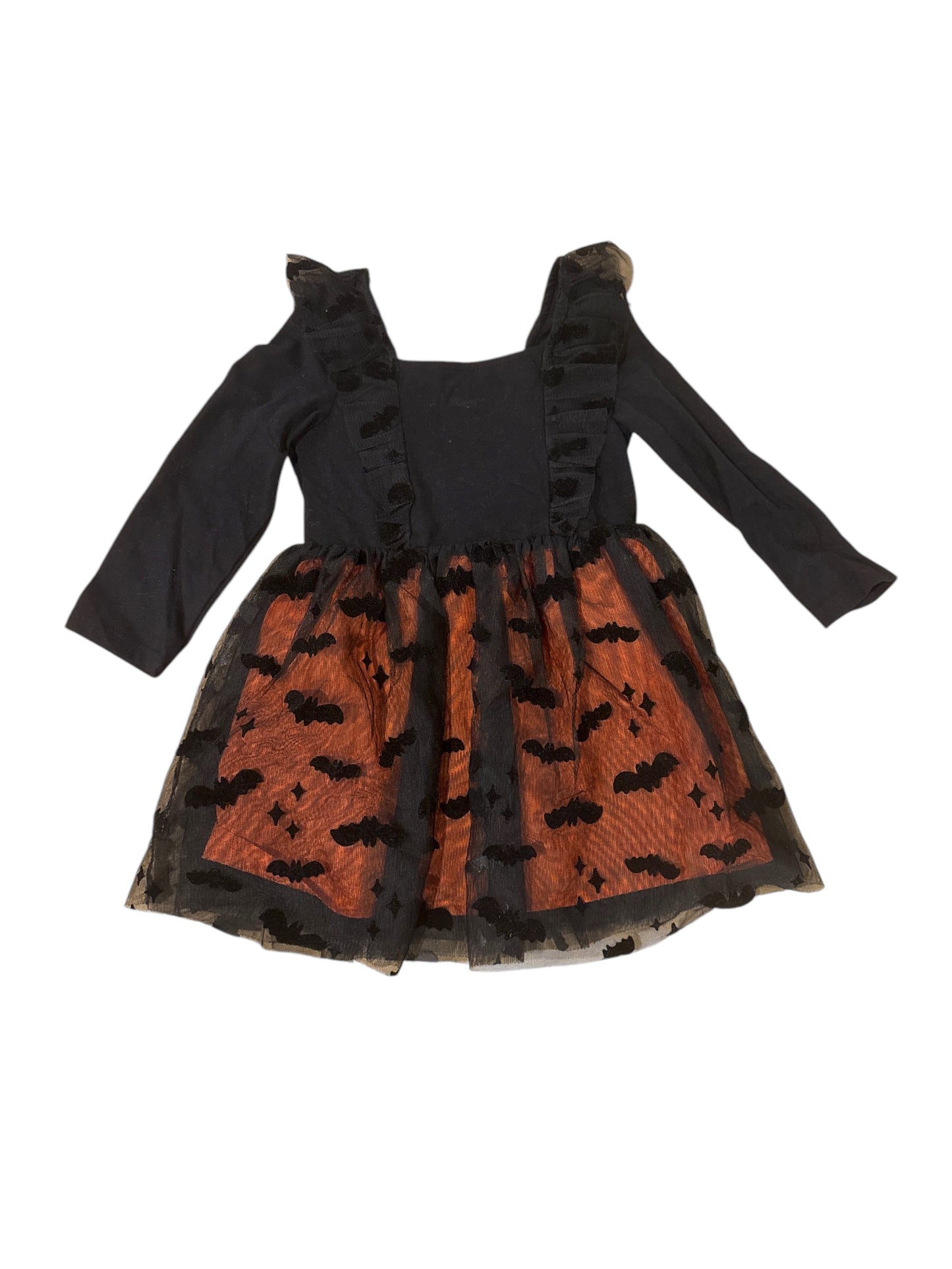 Girls Long Sleeve Halloween Bat Dress