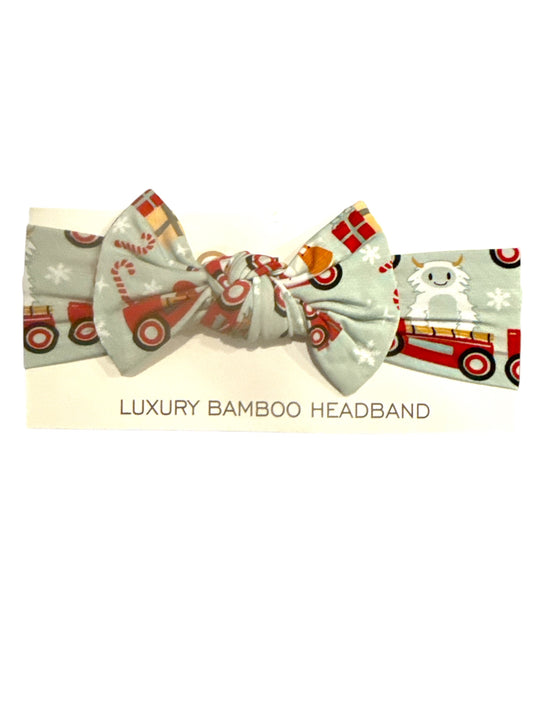 Christmas Train Bamboo Stretchy Headband