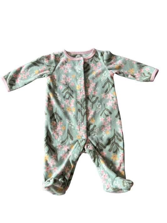 Girls Flowered Fleece Pajamas