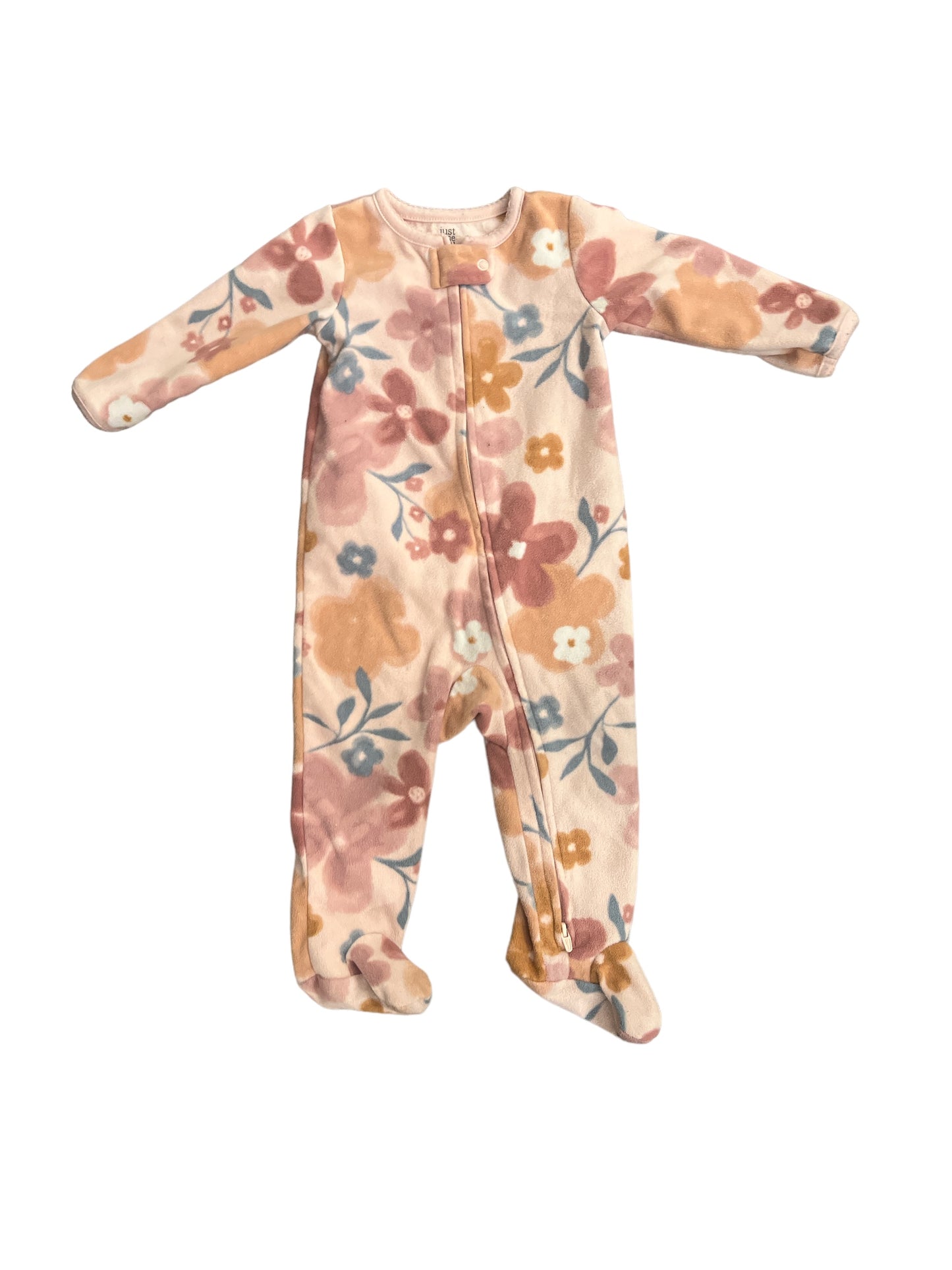 Girls Fleece Flowered Pajamas