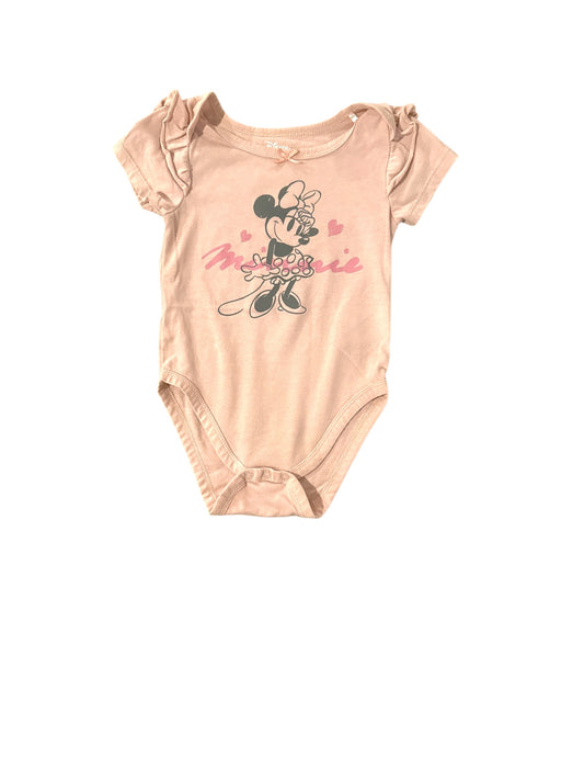 Pink Minnie Mouse Short Sleeve Onesie
