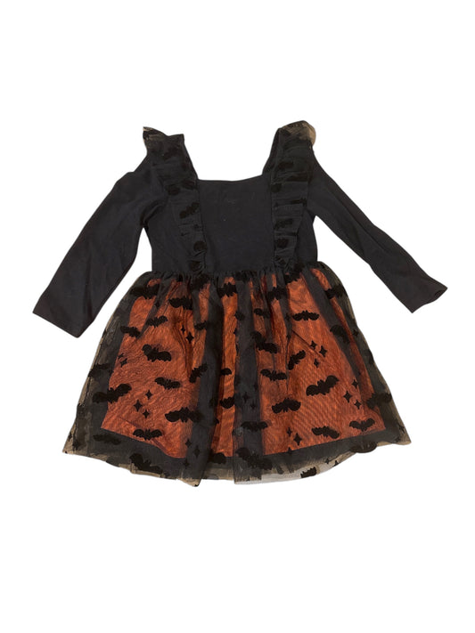 Girls Long Sleeve Halloween Bat Dress