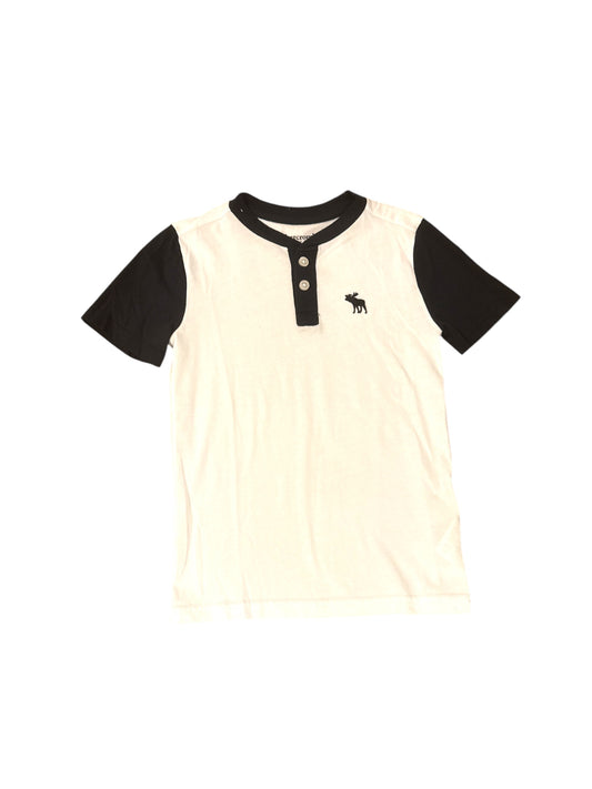 Boys Abercrombie Short Sleeve Shirt Cream and Black