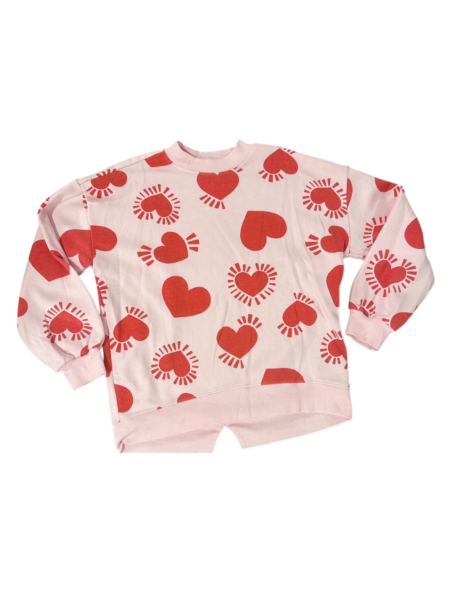 Girls Valentines Heart Sweatshirt