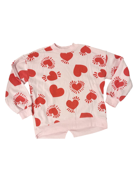 Girls Valentines Heart Sweatshirt