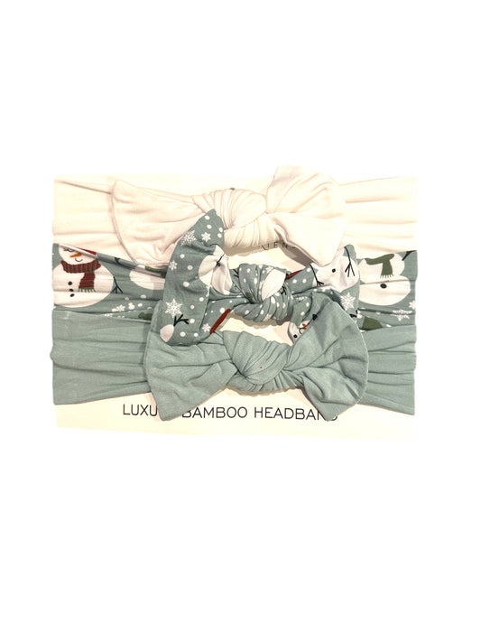 Snow People Pack of 3 Bamboo Stretchy Headband