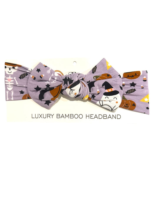Spooky Cute Purple Bamboo Stretchy Headband
